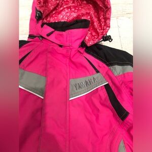 Vibrant Pink and Black Yamaha  Kids Jacket Sz 8